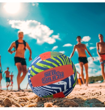 Ballon de beach-volley en néoprène multicolore 22 cm... 2