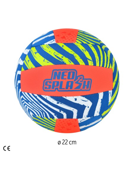 Ballon de beach-volley en néoprène multicolore 22 cm (dégonflé)