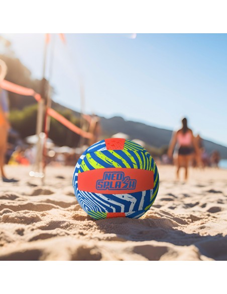 Ballon de beach-volley en néoprène multicolore 22 cm (dégonflé)