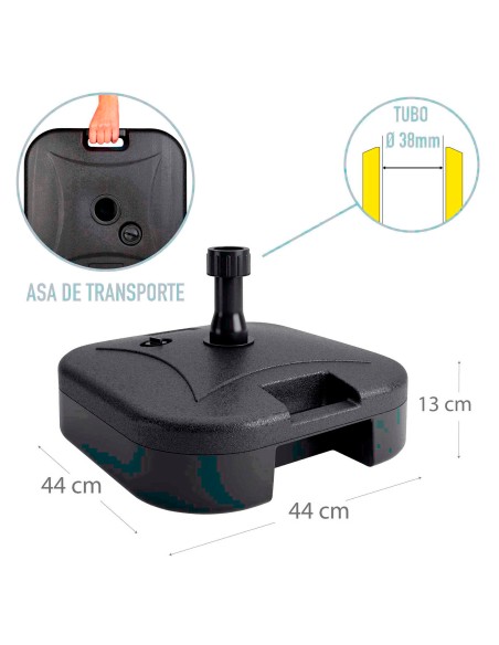 Porte-parasol en plastique rechargeable 19 kg