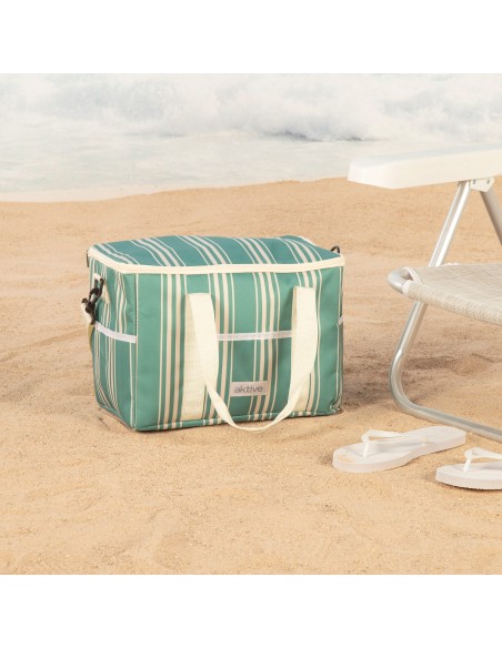 Sac isotherme 16L avec double poignée et 3 poches, design vert