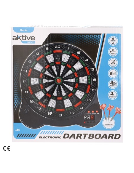 Jeu de fléchettes électronique avec 3 fléchettes et écran LCD 31x20x33 cm