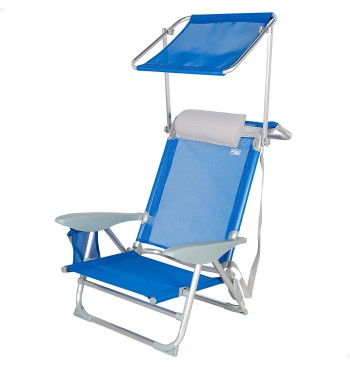 Chaise de plage basse multiposition 47x43x67 cm bleu avec...