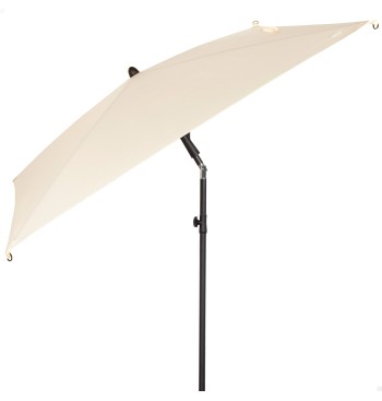 Parasol de jardin carré 175x175 cm beige avec mât inclinable