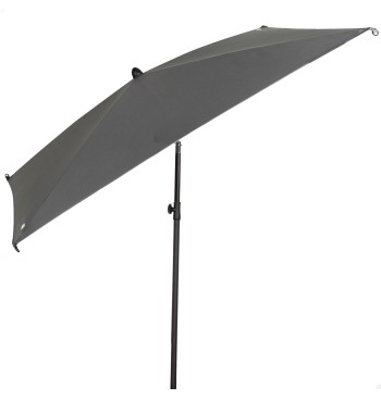 Parasol de jardin carré 175 cm gris avec mât inclinable