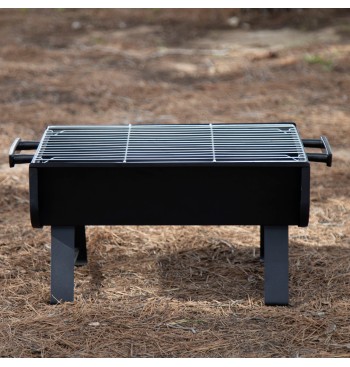 Barbecue portable au charbon de bois en acier 45x30x25 cm... 2