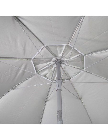 Pack 2 chaises de plage basse multiposition et parapluie de plage coupe-vent 200 cm bleu