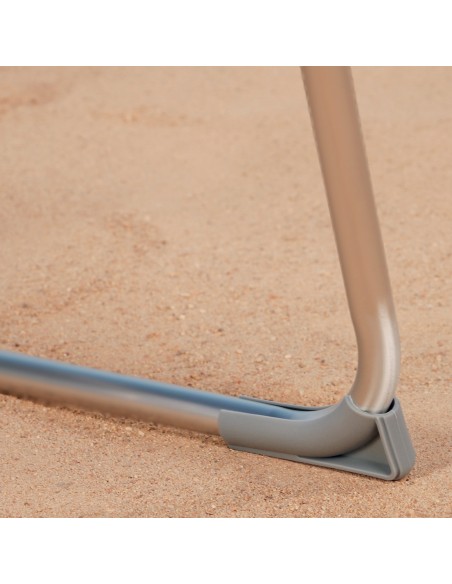 Pack de 2 chaises de plage pliantes fixes + parasol 180 cm bleu foncé