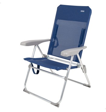 Pack de 2 chaises de plage pliantes bleu marine + parasol... 2