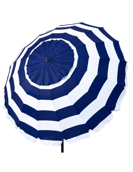 Parapluie de plage coupe-vent 16 tiges 240 cm rayures marinières