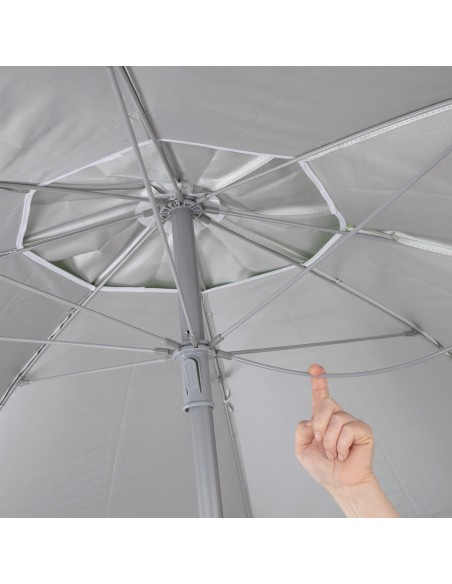 Pack 2 chaises de plage pliantes avec appui-tête et parasol coupe-vent 200 cm bleu