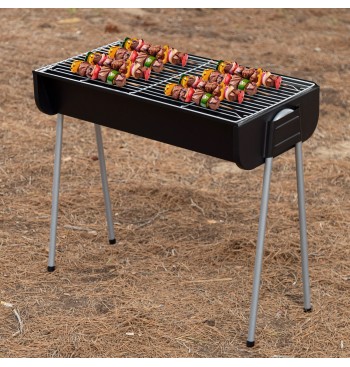Barbecue au charbon de bois en acier avec pieds fixes 2