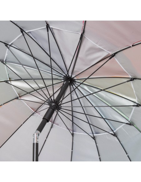 Parasol de plage coupe-vent 16 tiges 240 cm multicolore