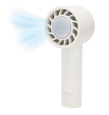 Ventilateur portable rechargeable blanc à 3 vitesses