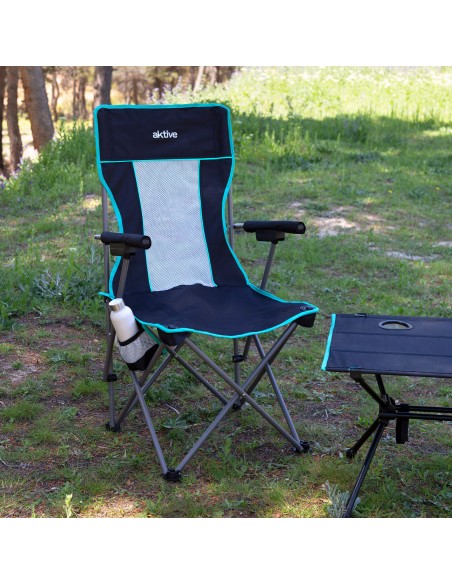 Chaise de camping pliante de luxe avec dossier en filet