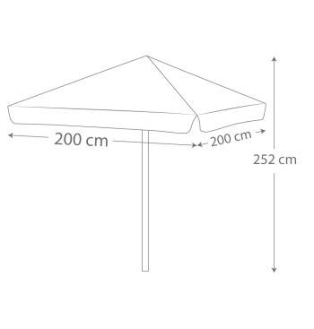 Parasol de jardin carré 200x200 cm 2