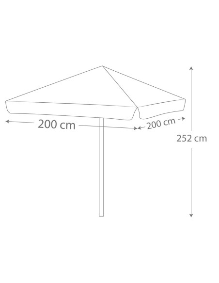 Parasol de jardin carré 200x200 cm