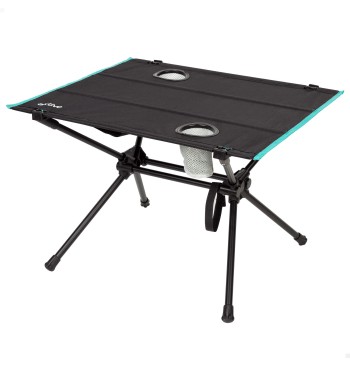 Table de camping pliante 62x56x42 cm avec porte-gobelet noir