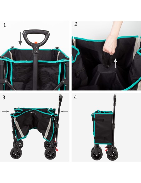 Chariot de plage pliable avec roues tout-terrain