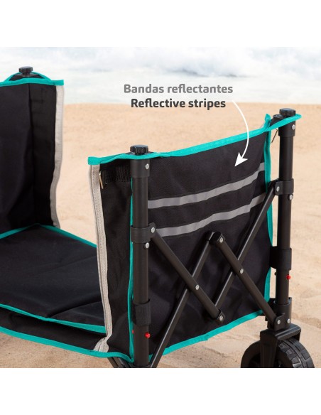 Chariot de plage pliable avec roues tout-terrain