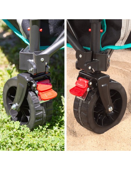 Chariot de plage pliable avec roues tout-terrain