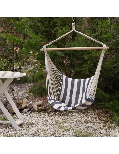 Chaise suspendue en coton et polyester rayé
