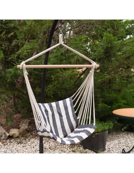 Chaise suspendue en coton et polyester rayé