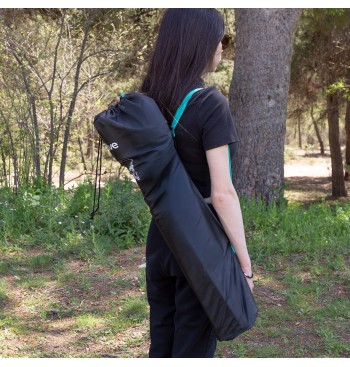 Chaise de camping pliante noire avec porte-gobelets 2