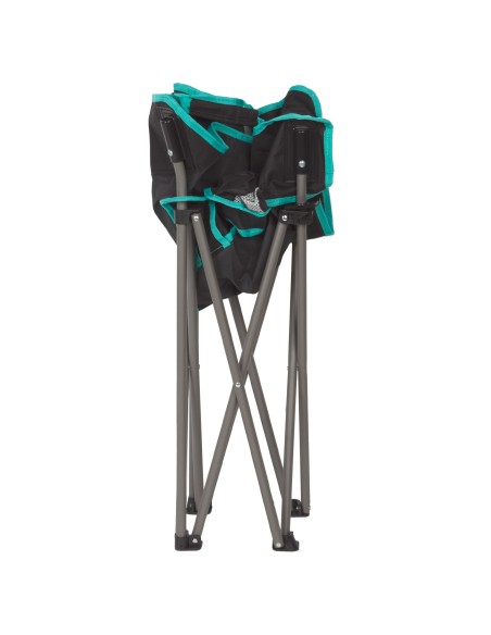 Chaise de camping pliante noire avec porte-gobelets