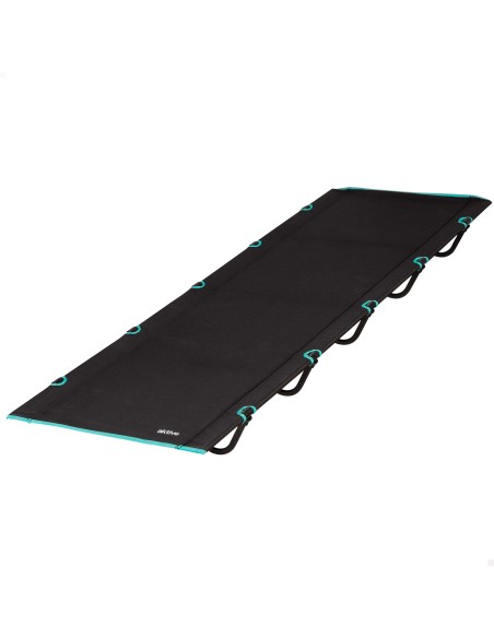 Lit de camping pliant noir avec sac de transport