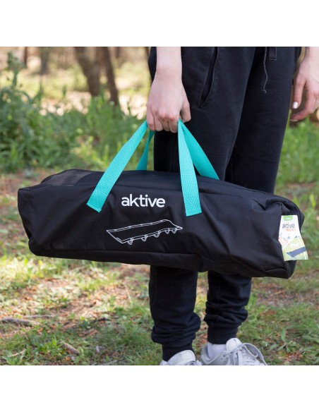 Lit de camping pliant noir avec sac de transport