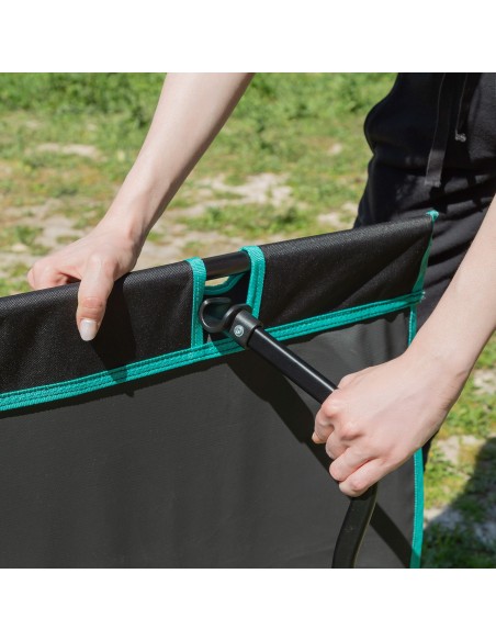 Lit de camping pliant noir avec sac de transport