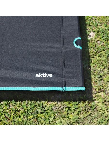 Lit de camping pliant noir avec sac de transport