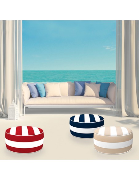 Pouf gonflable ottoman imperméable rouge colonial