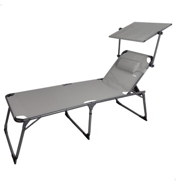 Bain de soleil pliant avec parasol et coussin