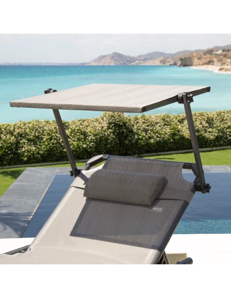 Bain de soleil pliant avec parasol et coussin