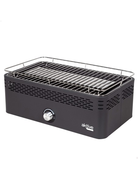 Barbecue de table rectangulaire noir sans fumée 45x28x19 cm
