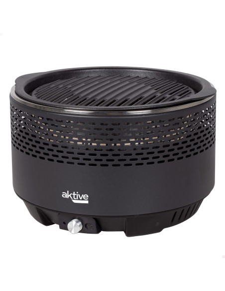 Barbecue rond noir sans fumée 2 en 1 plateau Ø34 cm