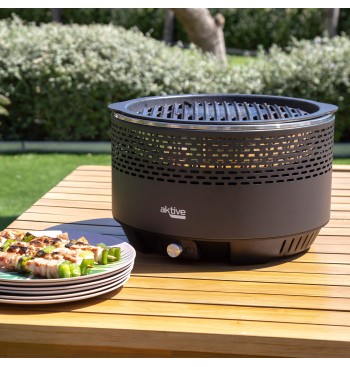 Barbecue rond noir sans fumée 2 en 1 plateau Ø34 cm 2
