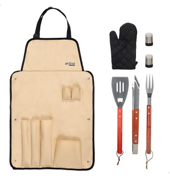 Set tablier avec 6 accessoires barbecue