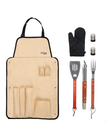 Set tablier avec 6 accessoires barbecue