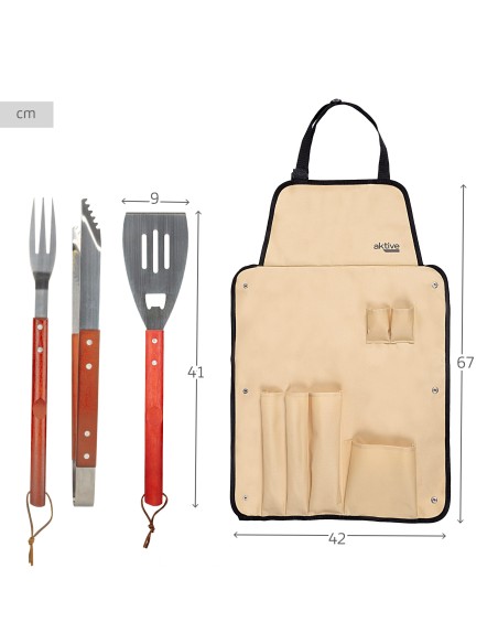 Set tablier avec 6 accessoires barbecue