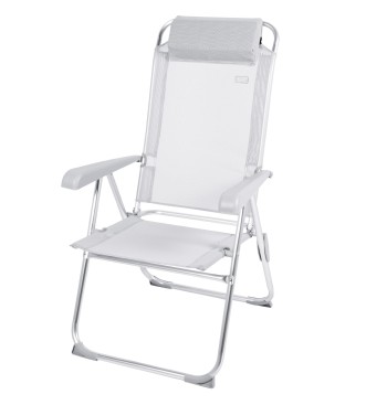 Chaise de camping grise pliante anti-renversement et...
