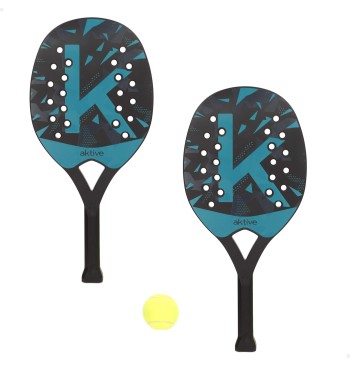 Lot de 2 pagaies de plage avec ballon et sac filet
