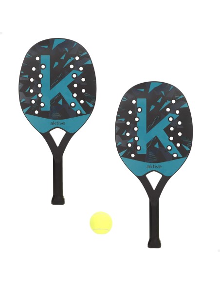 Lot de 2 pagaies de plage avec ballon et sac filet