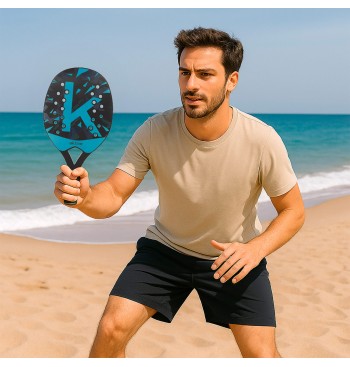 Lot de 2 pagaies de plage avec ballon et sac filet 2