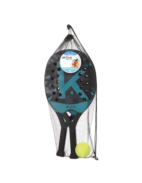 Lot de 2 pagaies de plage avec ballon et sac filet