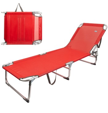 Chaise longue de plage pliante avec dossier inclinable
