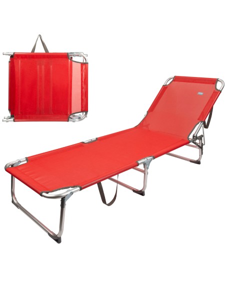 Chaise longue de plage pliante avec dossier inclinable