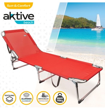 Chaise longue de plage pliante avec dossier inclinable 2